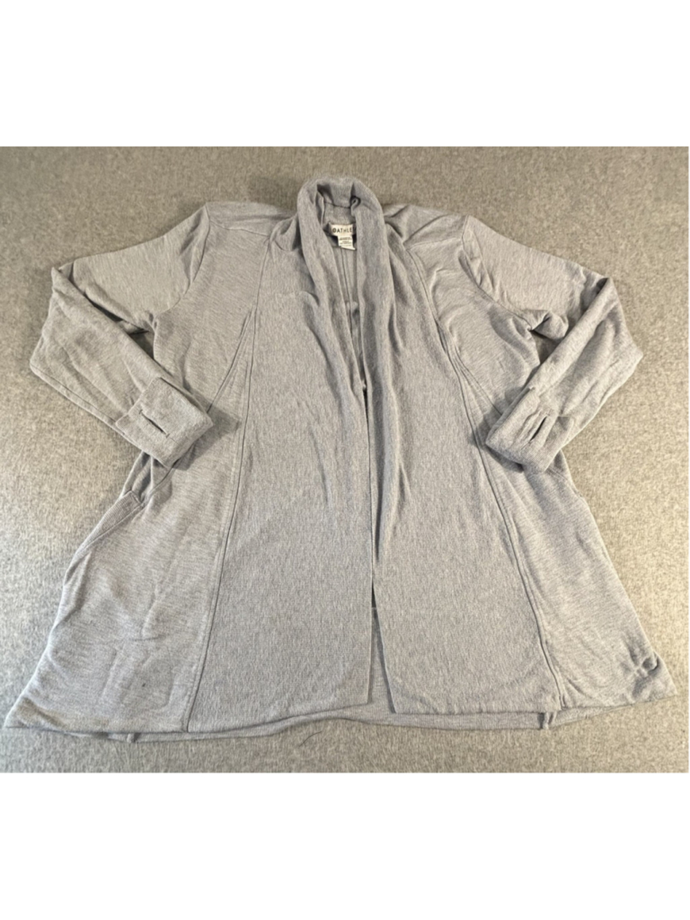 ATHLETA Pranayama Wrap Cardigan Womens Small Gray Long Sleeve Open Front Sweater